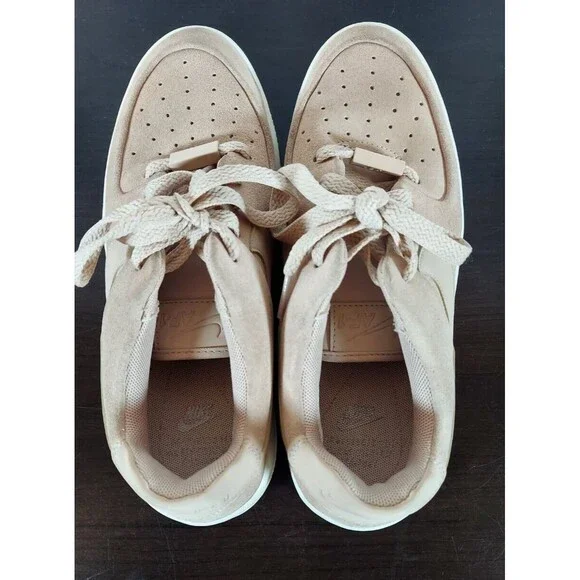 Nike Womens Air Force 1 Sage Low Sneakers Shoes Pink AR5339-201 Suede Lace Up 7 - Picture 6 of 8
